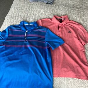 Bundle of two Adidas size large golf shirts. Barely worn.